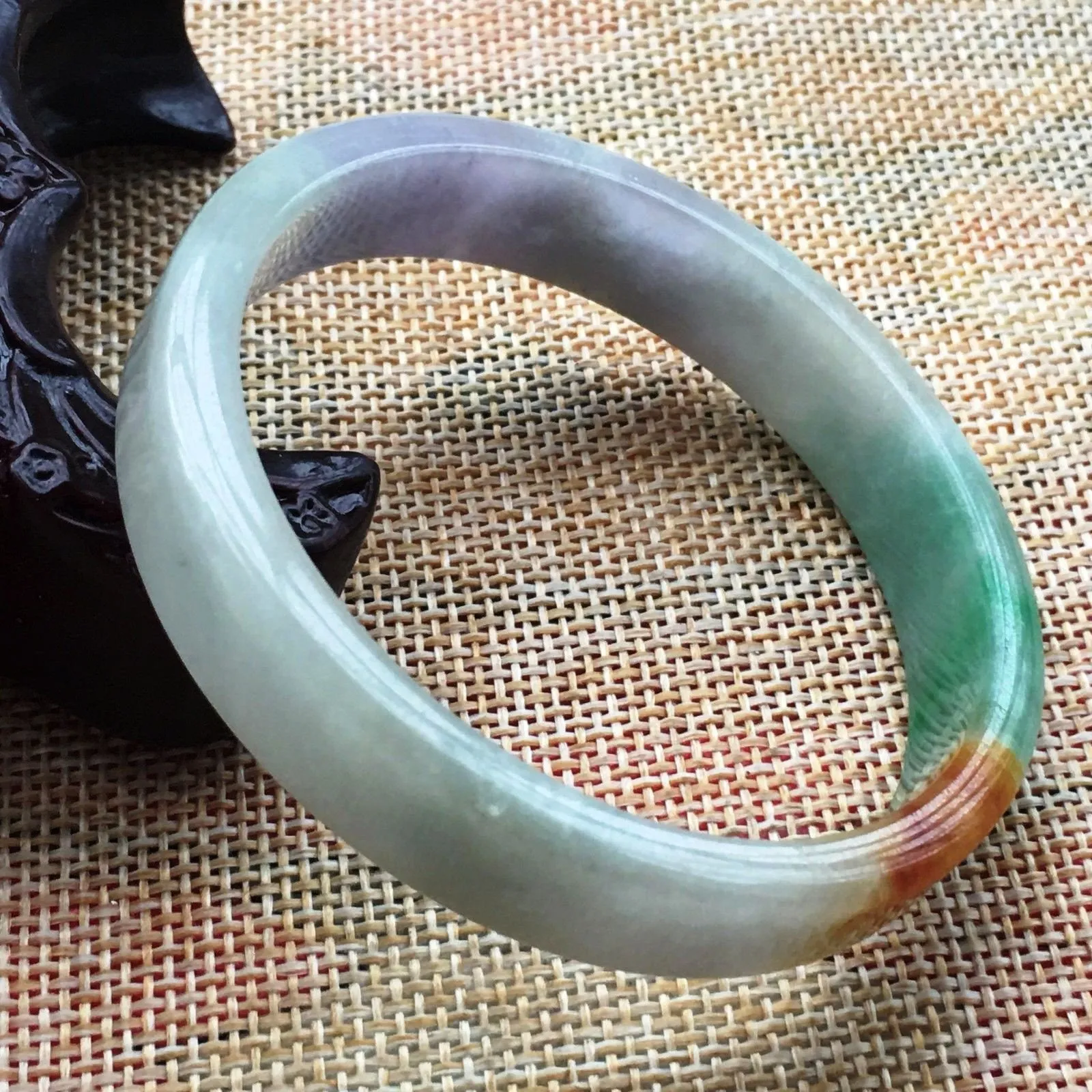 10% OFF- 58/59/60 mm Certified Natural 3 Color Jadeite Emerald A Jade HandCarved Bracelet Bangle A005