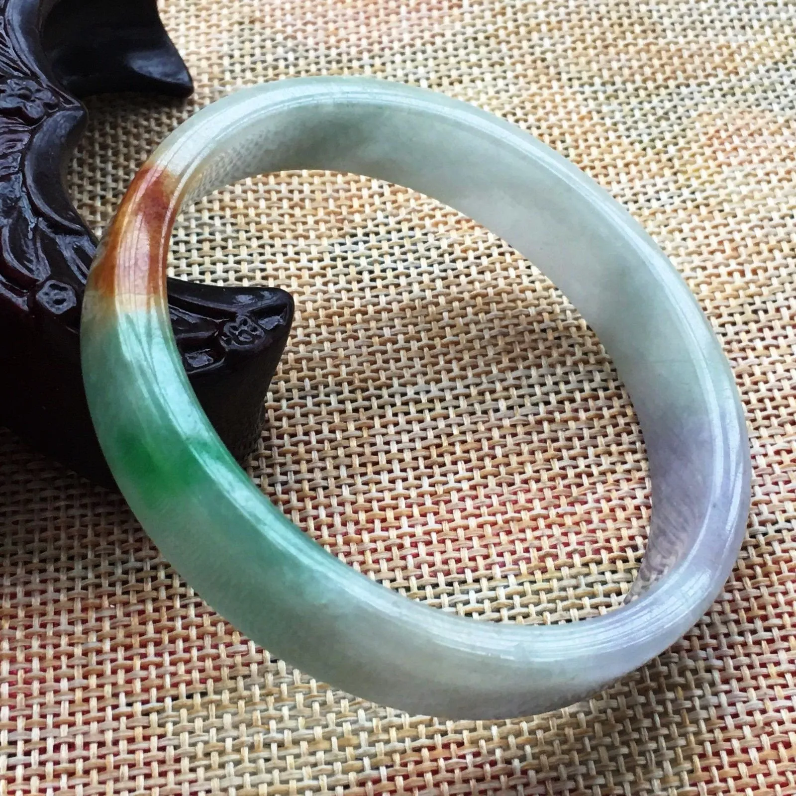 10% OFF- 58/59/60 mm Certified Natural 3 Color Jadeite Emerald A Jade HandCarved Bracelet Bangle A005