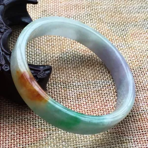 10% OFF- 58/59/60 mm Certified Natural 3 Color Jadeite Emerald A Jade HandCarved Bracelet Bangle A005
