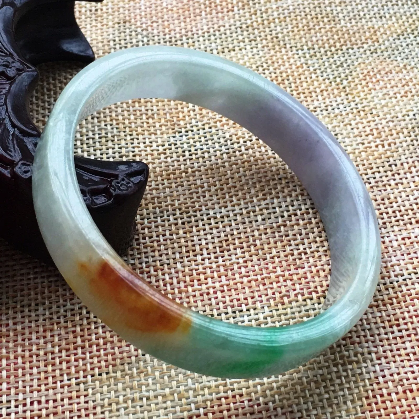 10% OFF- 58/59/60 mm Certified Natural 3 Color Jadeite Emerald A Jade HandCarved Bracelet Bangle A005