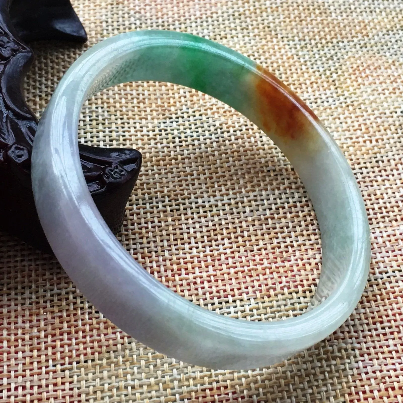 10% OFF- 58/59/60 mm Certified Natural 3 Color Jadeite Emerald A Jade HandCarved Bracelet Bangle A005