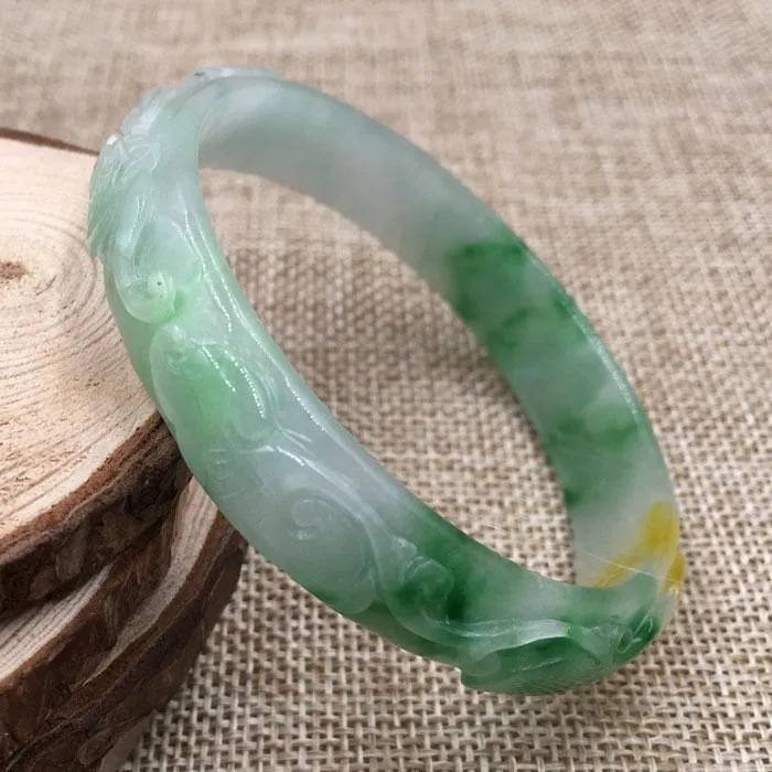 10% OFF- 58/59/60 mm Certified Natural Ice Jadeite Emerald Jade Bracelet Bangle《Grade A》A-338