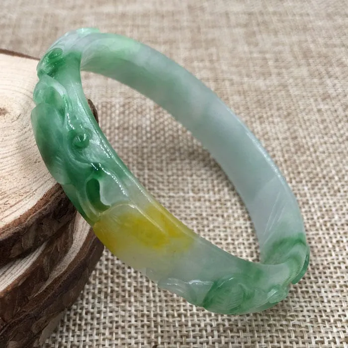 10% OFF- 58/59/60 mm Certified Natural Ice Jadeite Emerald Jade Bracelet Bangle《Grade A》A-338