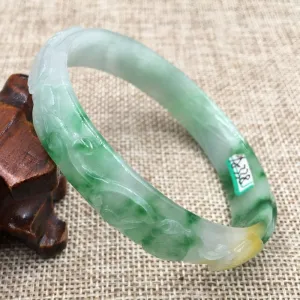 10% OFF- 58/59/60 mm Certified Natural Ice Jadeite Emerald Jade Bracelet Bangle《Grade A》A-338