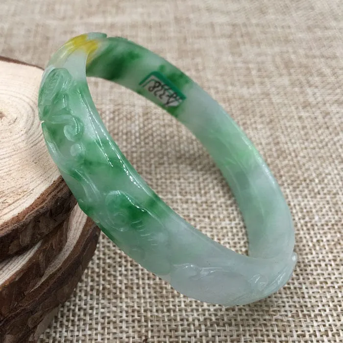 10% OFF- 58/59/60 mm Certified Natural Ice Jadeite Emerald Jade Bracelet Bangle《Grade A》A-338
