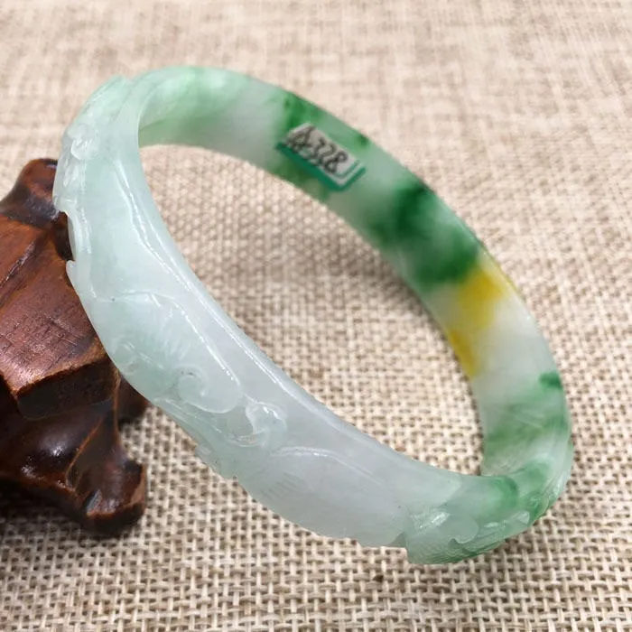 10% OFF- 58/59/60 mm Certified Natural Ice Jadeite Emerald Jade Bracelet Bangle《Grade A》A-338
