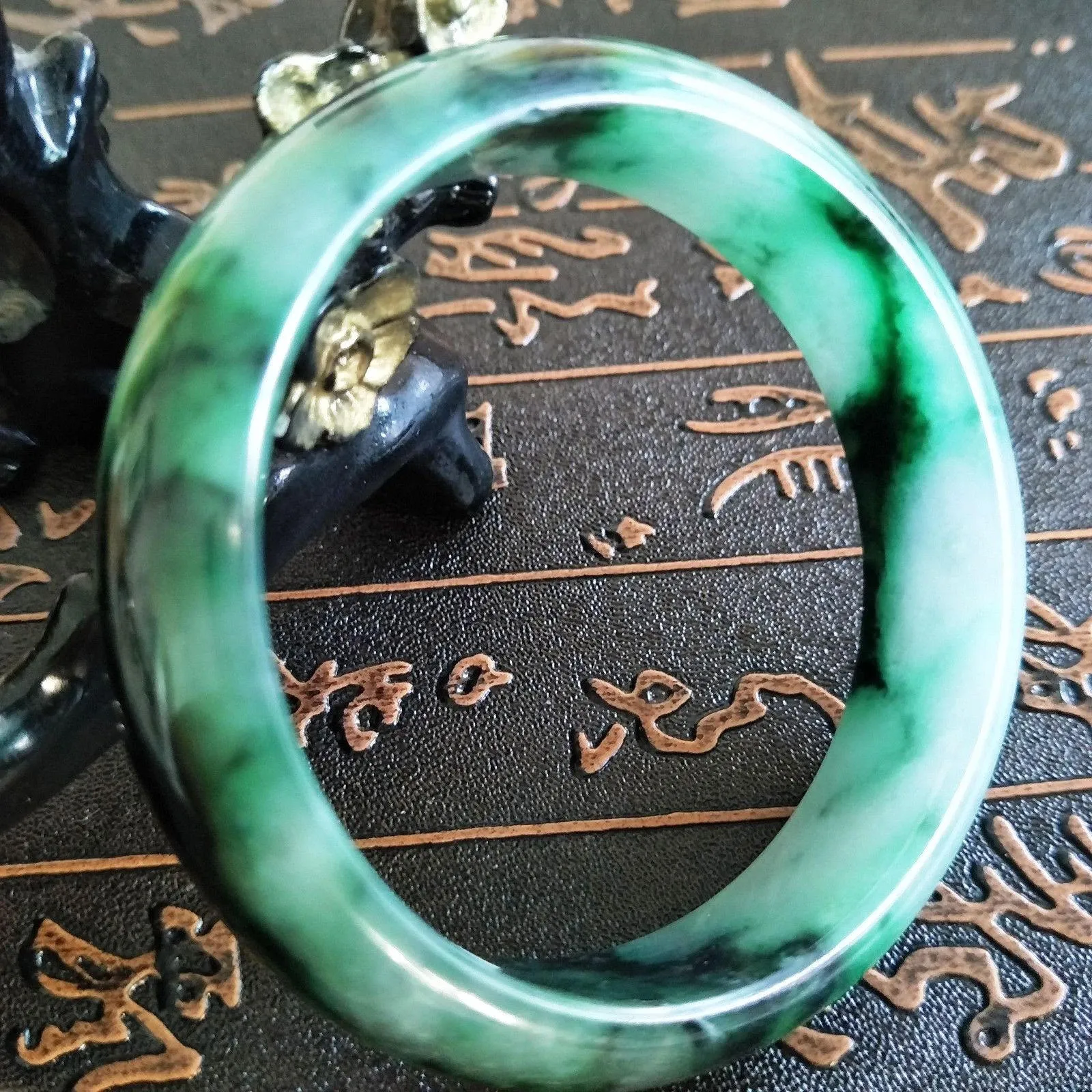 10% OFF- 58/59/60 mm Certified Natural Jadeite Emerald A Jade HandCarved Bangle A165