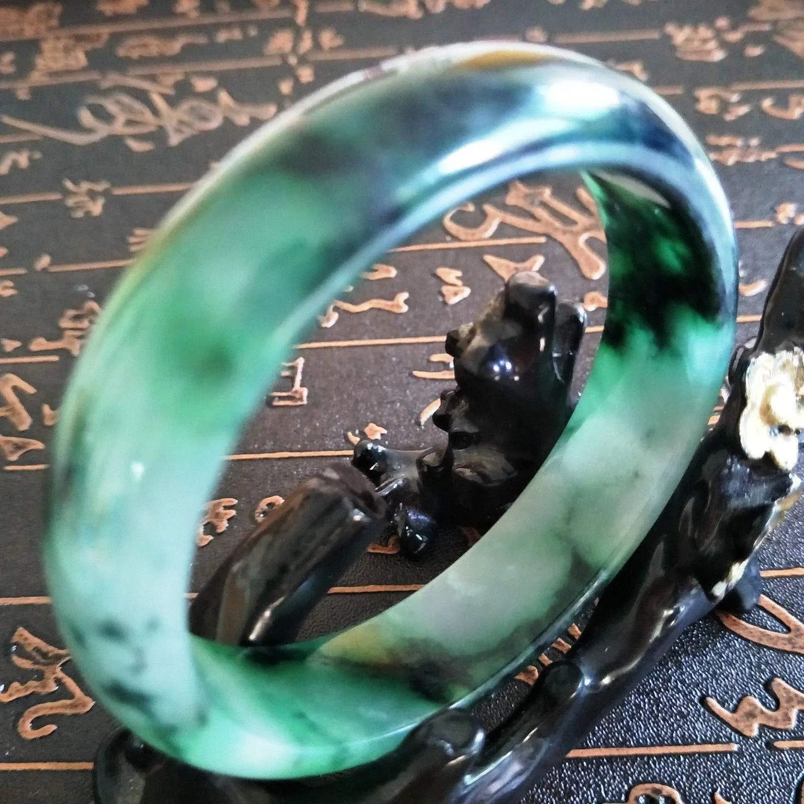 10% OFF- 58/59/60 mm Certified Natural Jadeite Emerald A Jade HandCarved Bangle A165