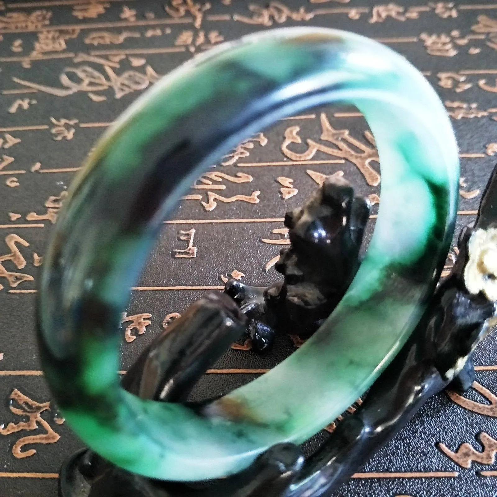 10% OFF- 58/59/60 mm Certified Natural Jadeite Emerald A Jade HandCarved Bangle A165