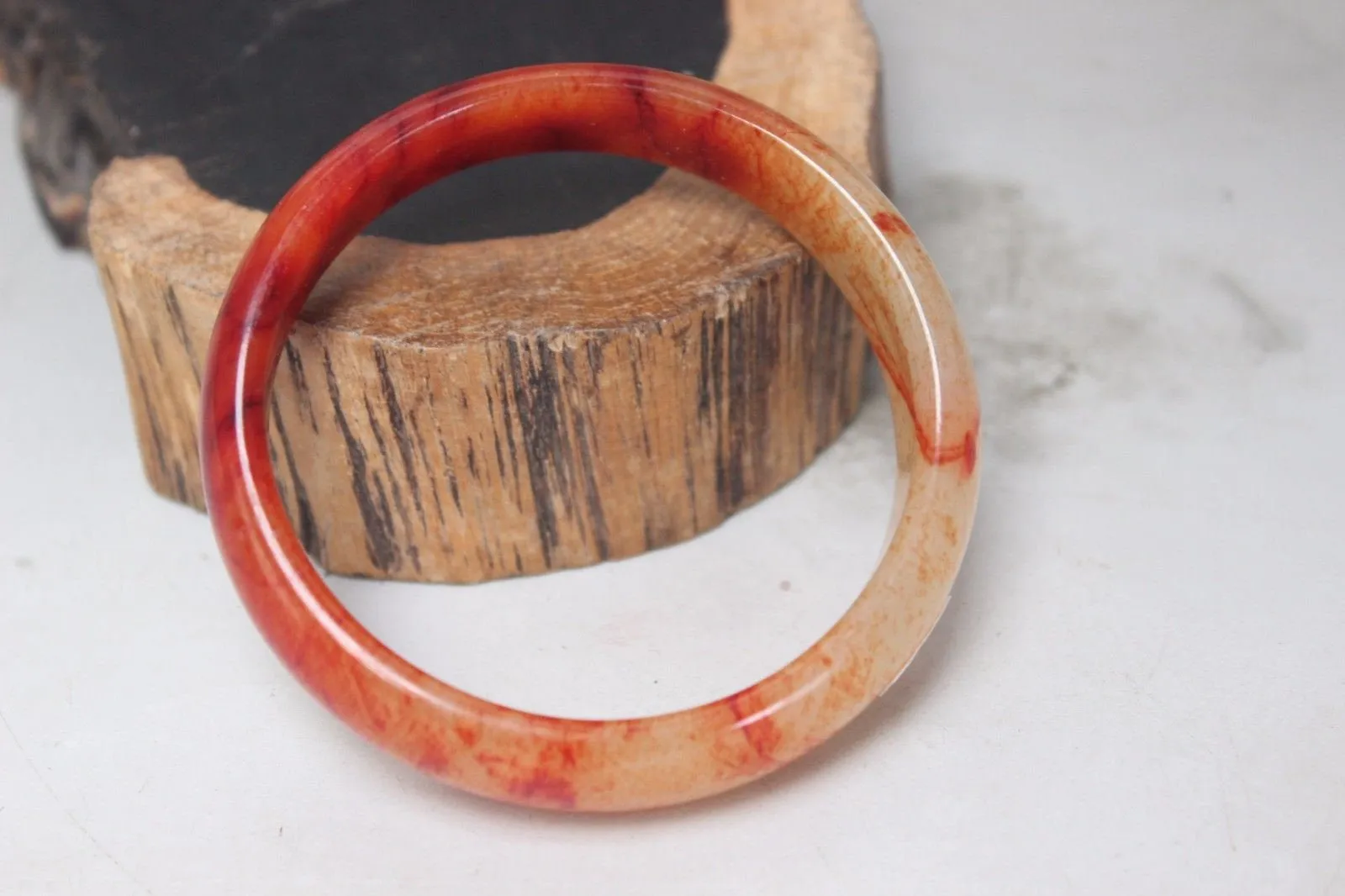 10% OFF- 58/59/60 mm Certified Natural Red Emerald A*Jade Handcarved Bangle H470