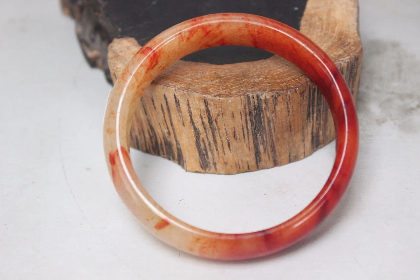 10% OFF- 58/59/60 mm Certified Natural Red Emerald A*Jade Handcarved Bangle H470