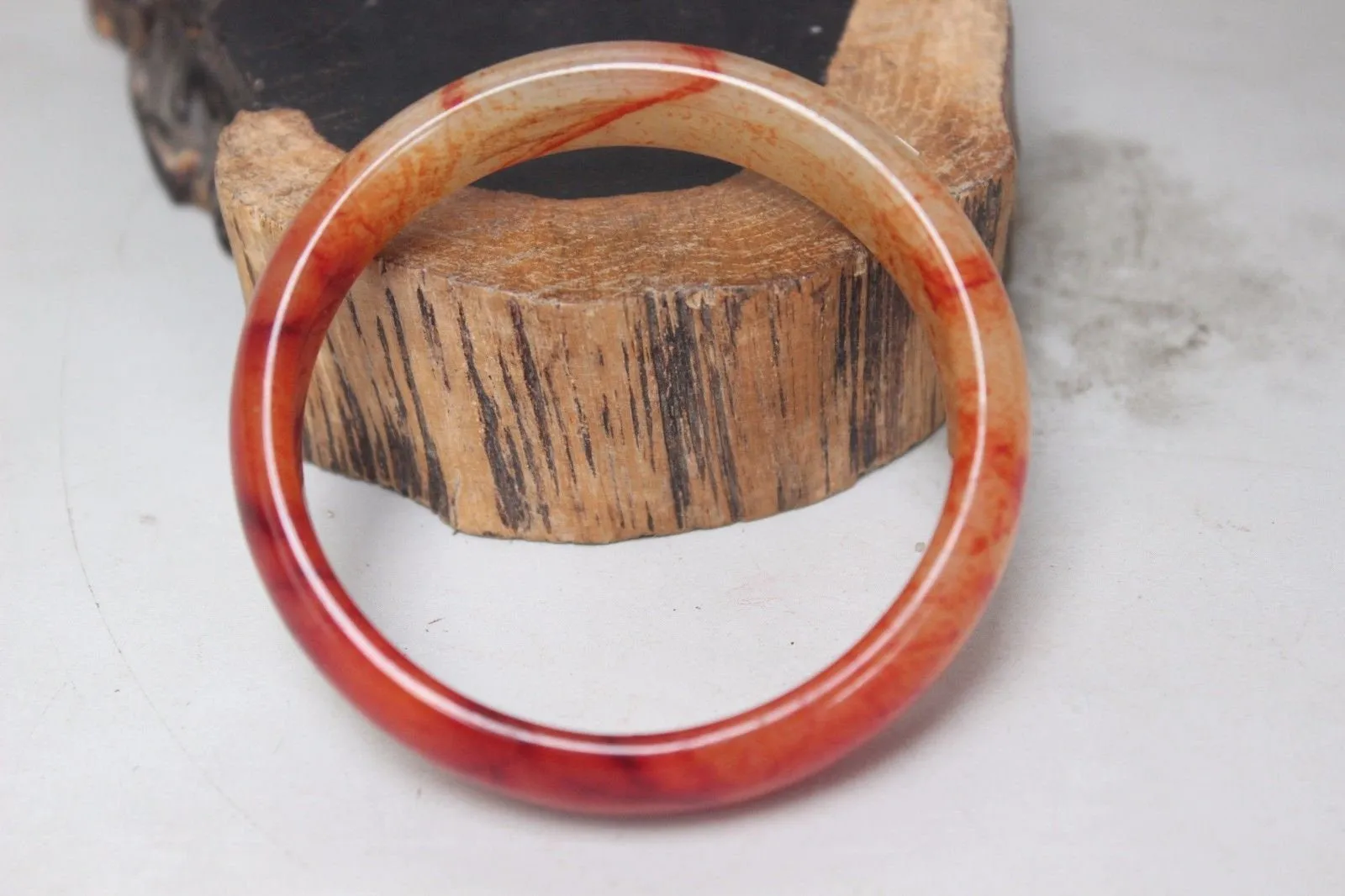 10% OFF- 58/59/60 mm Certified Natural Red Emerald A*Jade Handcarved Bangle H470