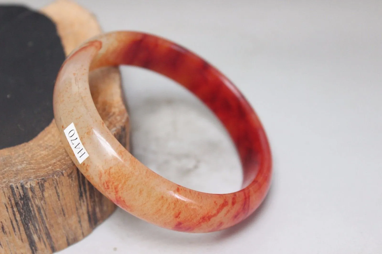 10% OFF- 58/59/60 mm Certified Natural Red Emerald A*Jade Handcarved Bangle H470