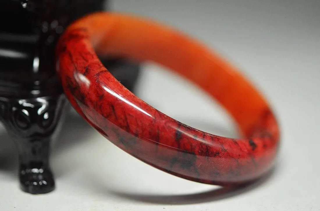 10% OFF- 58/59/60 mm Certified Natural Red Emerald A*Jade Handcarved Bangle XB-2018