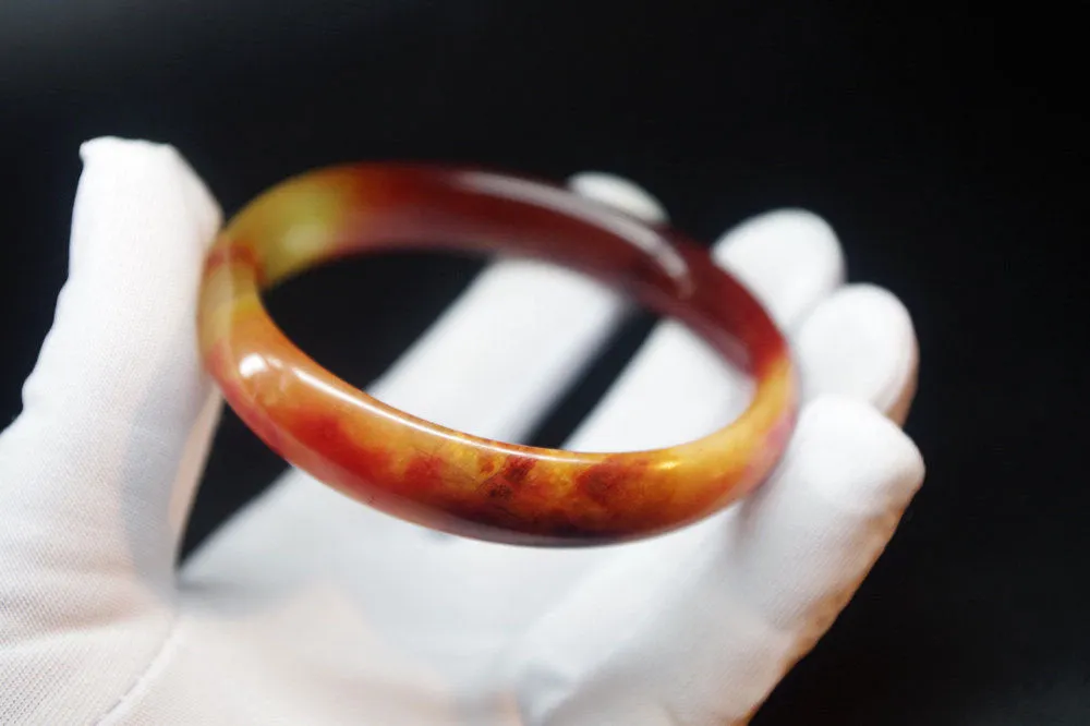 10% OFF- 58/59/60 mm Certified Natural Red Emerald A*Jade Handcarved Bangle XB-268