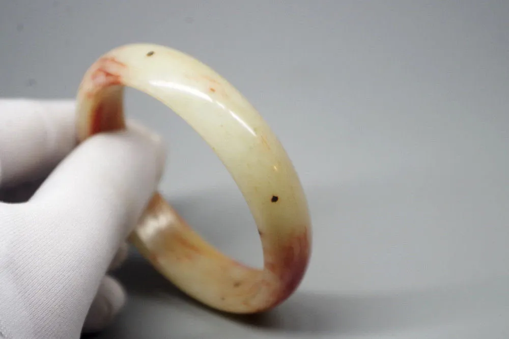 10% OFF- 58/59/60 mm Certified Natural Red Emerald A*Jade Handcarved Bangle XB-343