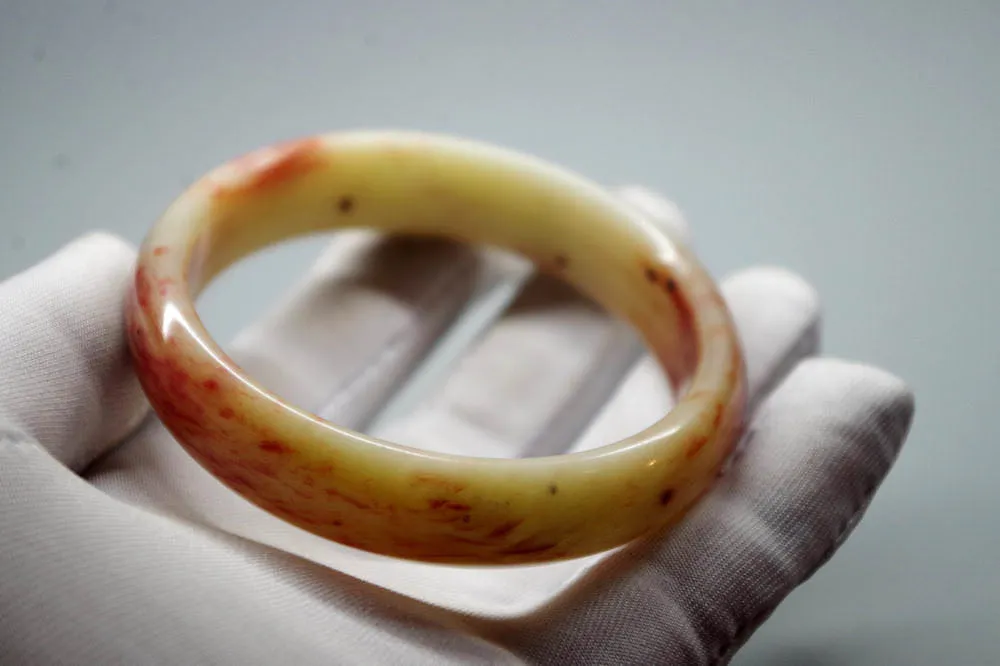10% OFF- 58/59/60 mm Certified Natural Red Emerald A*Jade Handcarved Bangle XB-343