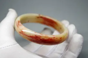 10% OFF- 58/59/60 mm Certified Natural Red Emerald A*Jade Handcarved Bangle XB-343