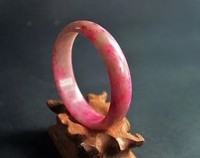 10% OFF- 58/59/60 mm Certified Natural Red Peach Blossom Emerald A*Jade Handcarved Bangle X01