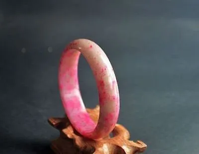 10% OFF- 58/59/60 mm Certified Natural Red Peach Blossom Emerald A*Jade Handcarved Bangle X01
