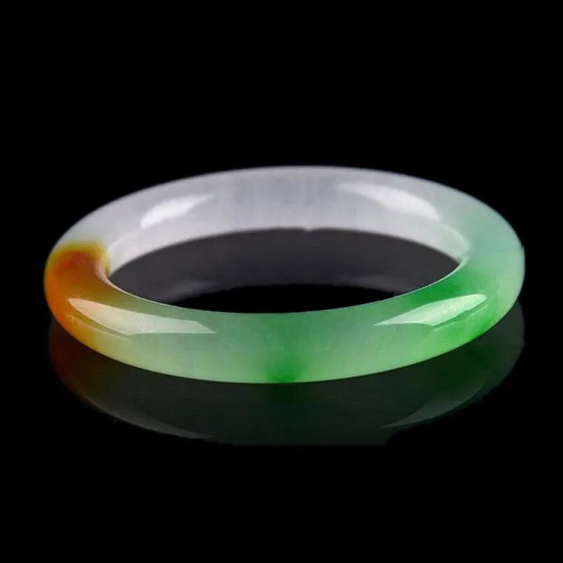 10% OFF- 58/59/60mm Certified Natural 3 Color Jadeite Emerald A*Jade HandCarved Bangle A194099