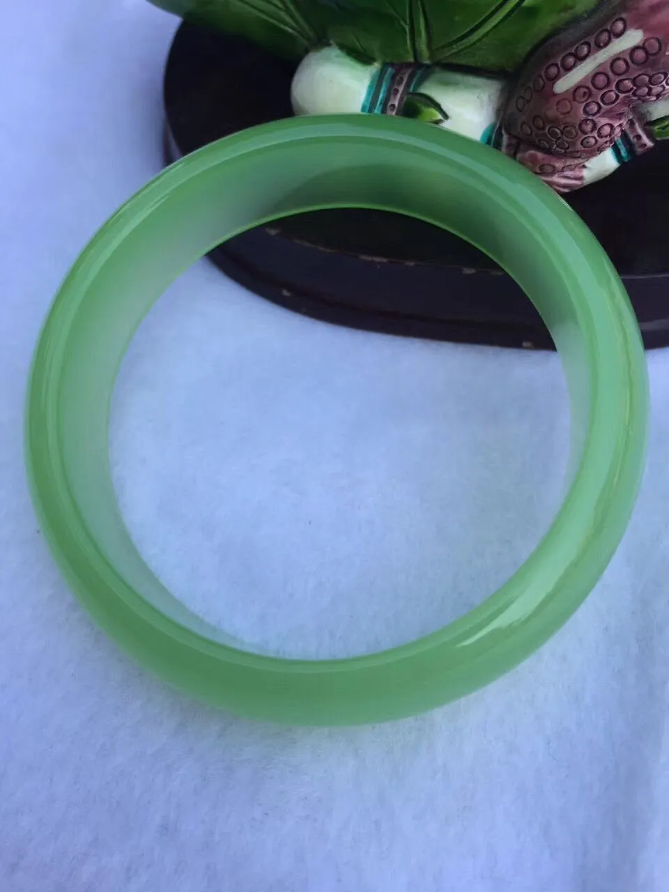 10% OFF- 58/59/60mm Certified Natural Green Nephrite Emerald A*Jade Carved Bangle