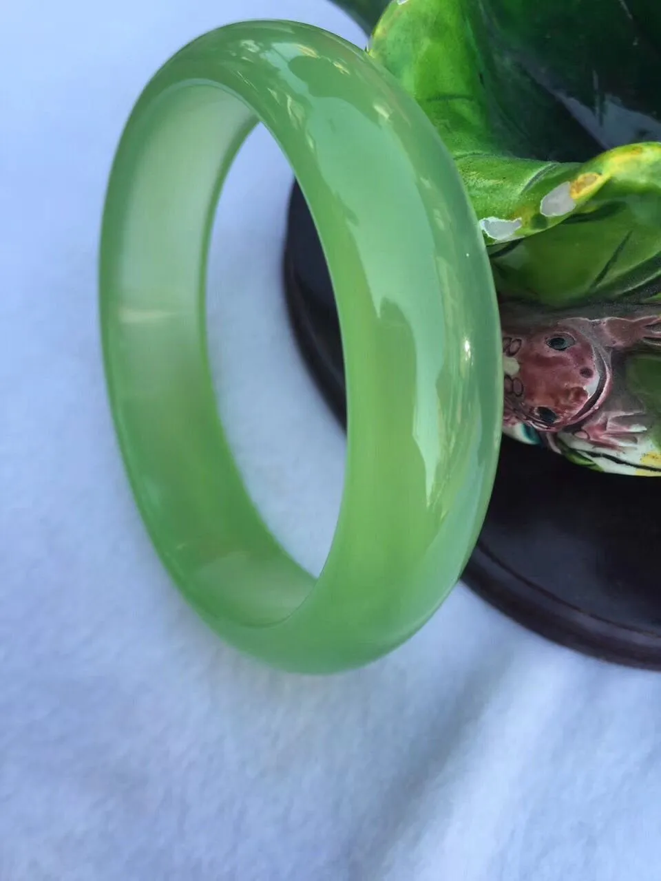 10% OFF- 58/59/60mm Certified Natural Green Nephrite Emerald A*Jade Carved Bangle