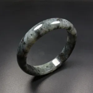 10% OFF- 58/59/60mm Certified Natural Icy Black Xiu Emerald A*Jade HandCarved Bangle V2039