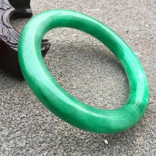10% OFF- 58/59/60mm Certified Natural Jadeite Emerald A Jade HandCarved Round Bangle GX3732