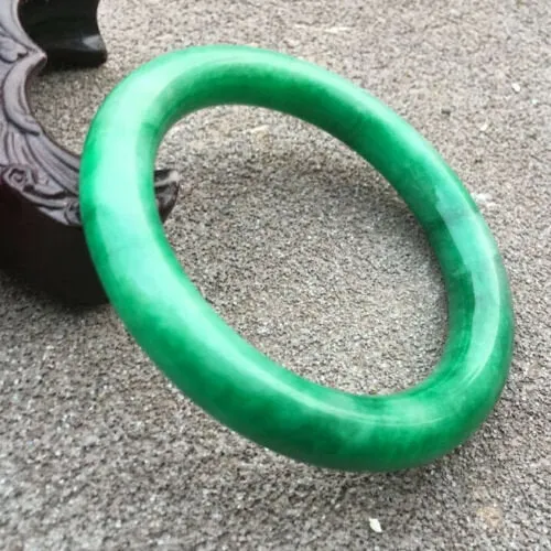 10% OFF- 58/59/60mm Certified Natural Jadeite Emerald A Jade HandCarved Round Bangle GX3737