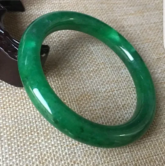 10% OFF- 58/59/60mm Certified Natural Jadeite Emerald A*Jade Handcarved Bangle C051