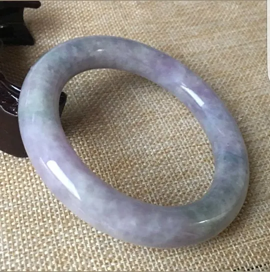 10% OFF- 58/59/60mm Certified Natural Lavender Jadeite Emerald A*Jade HandCarved Bangle C043