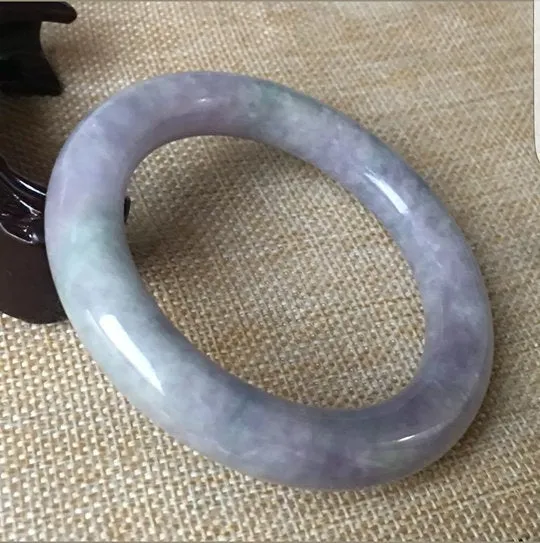 10% OFF- 58/59/60mm Certified Natural Lavender Jadeite Emerald A*Jade HandCarved Bangle C043