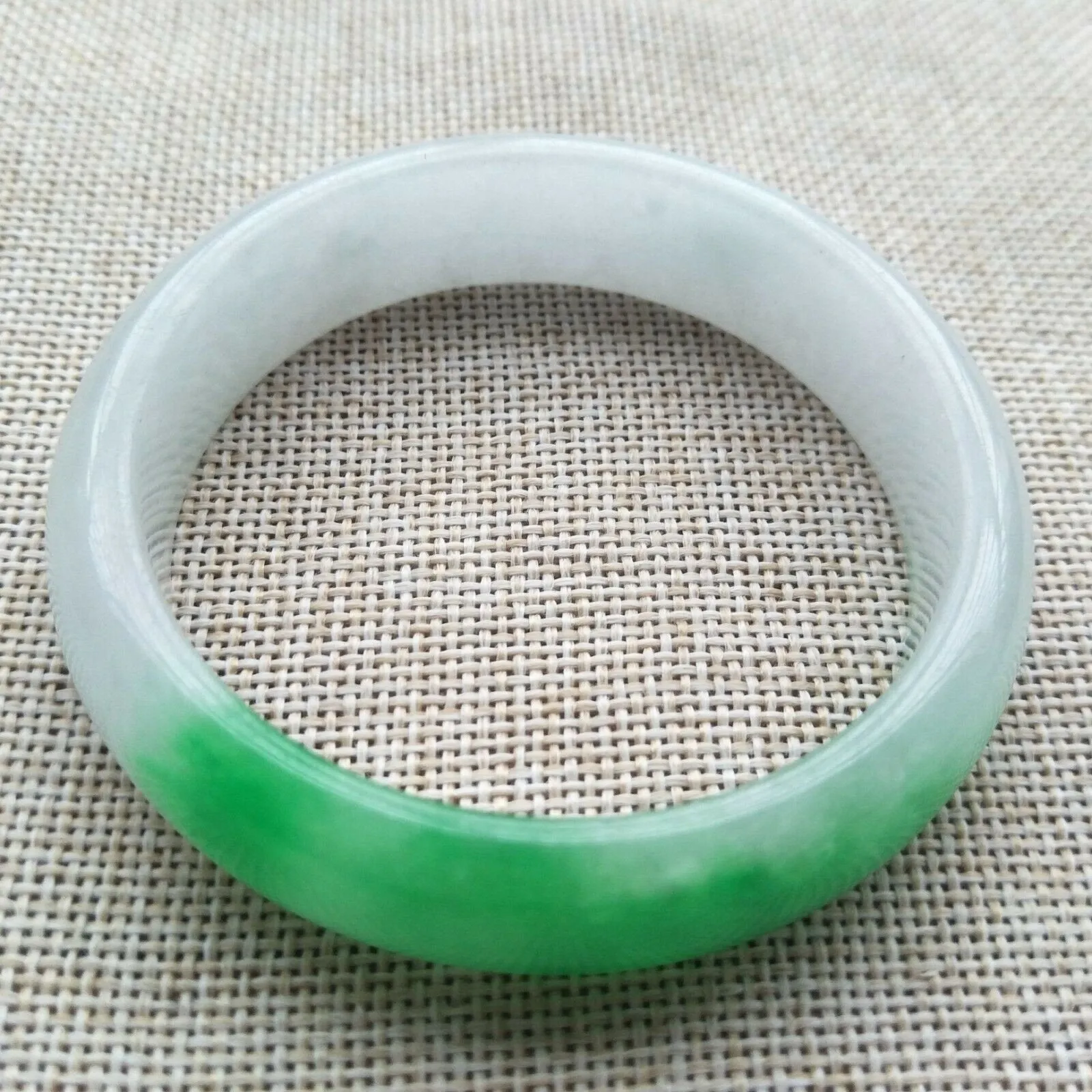 10% OFF- 58/59/60mm Certified Natural Light Green Jadeite Emerald A*Jade HandCarved Bangle F315