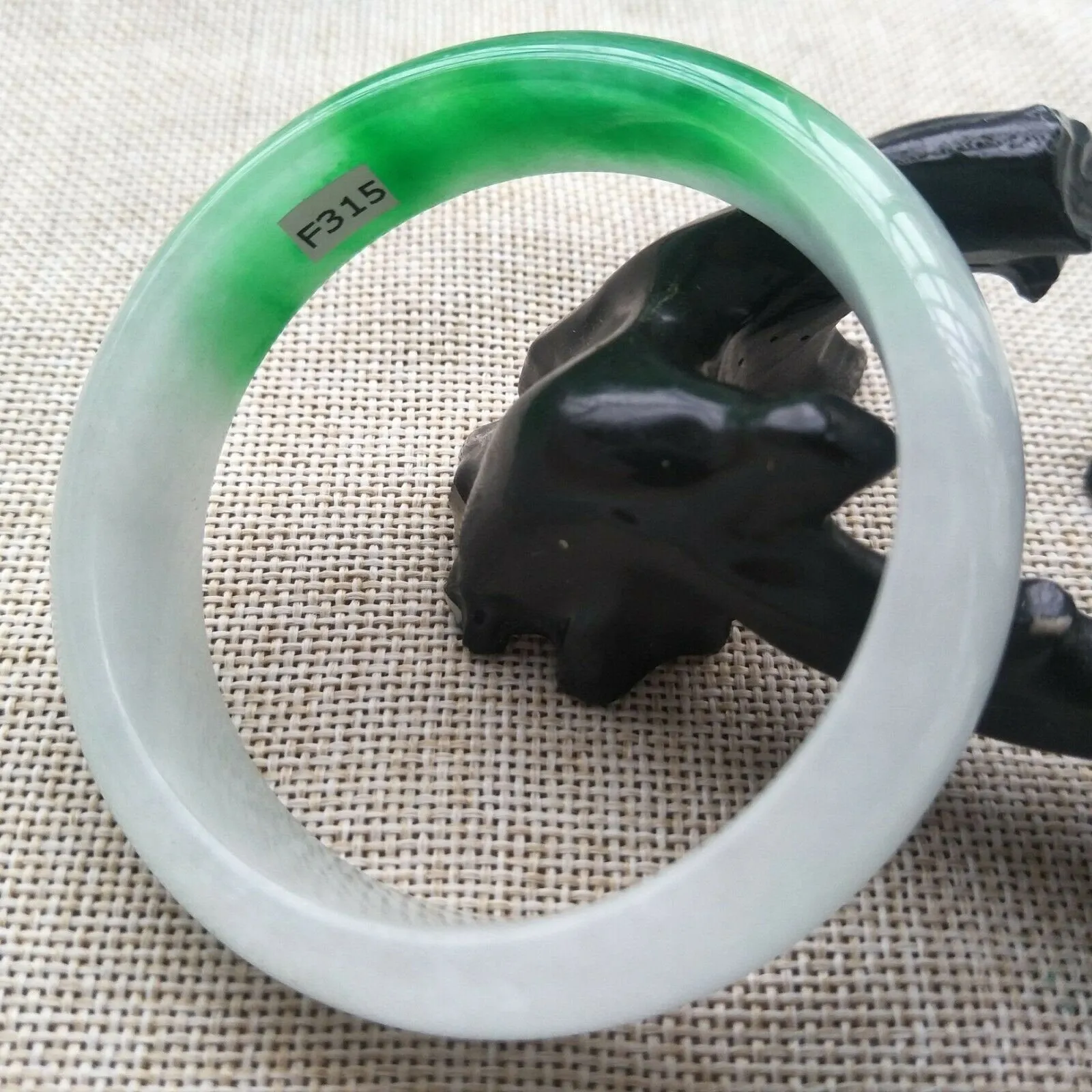 10% OFF- 58/59/60mm Certified Natural Light Green Jadeite Emerald A*Jade HandCarved Bangle F315