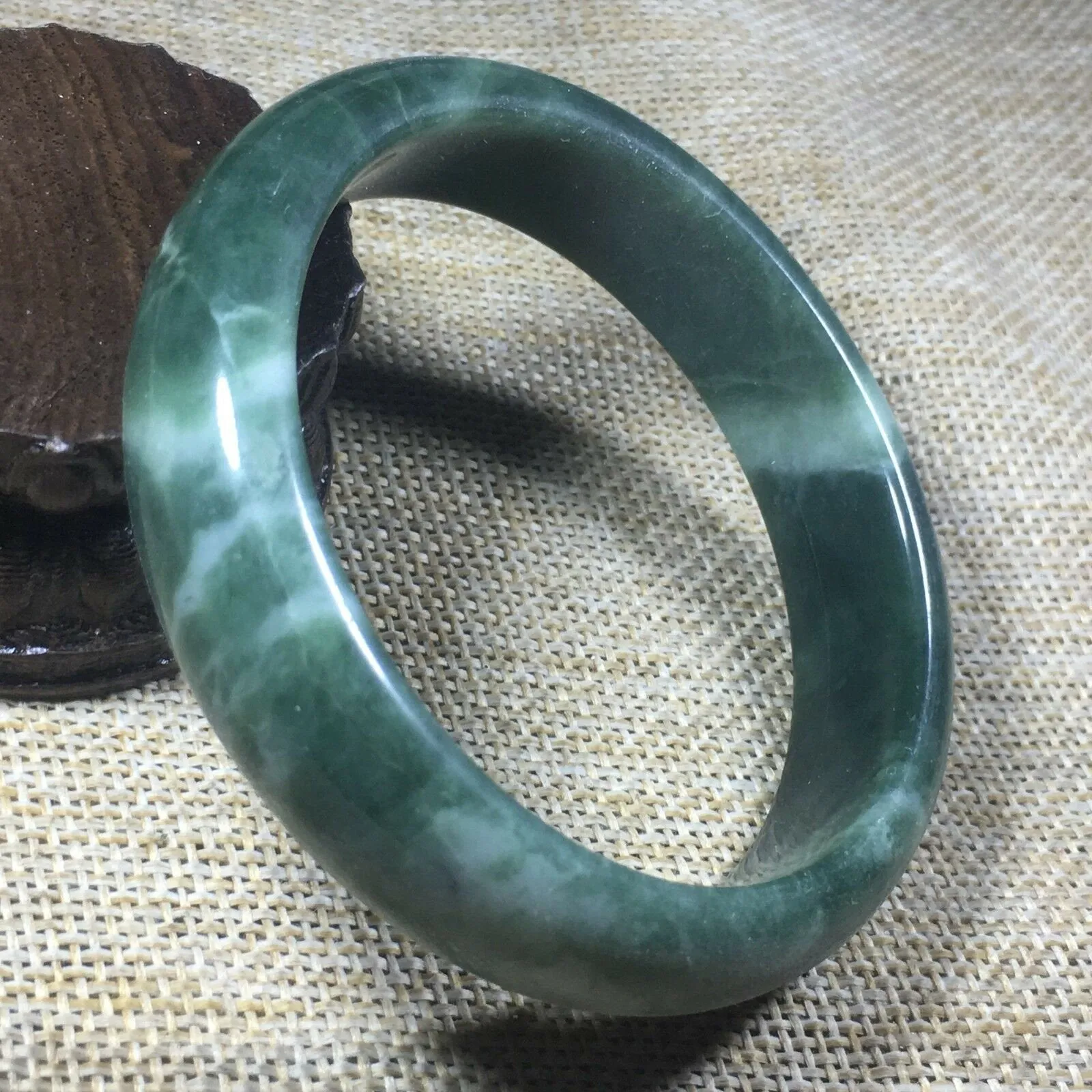 10% OFF- 58/59/60mm Certified Natural Oily Green Jadeite Emerald A*Jade HandCarved Bangle A151