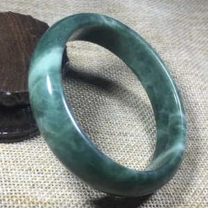 10% OFF- 58/59/60mm Certified Natural Oily Green Jadeite Emerald A*Jade HandCarved Bangle A151