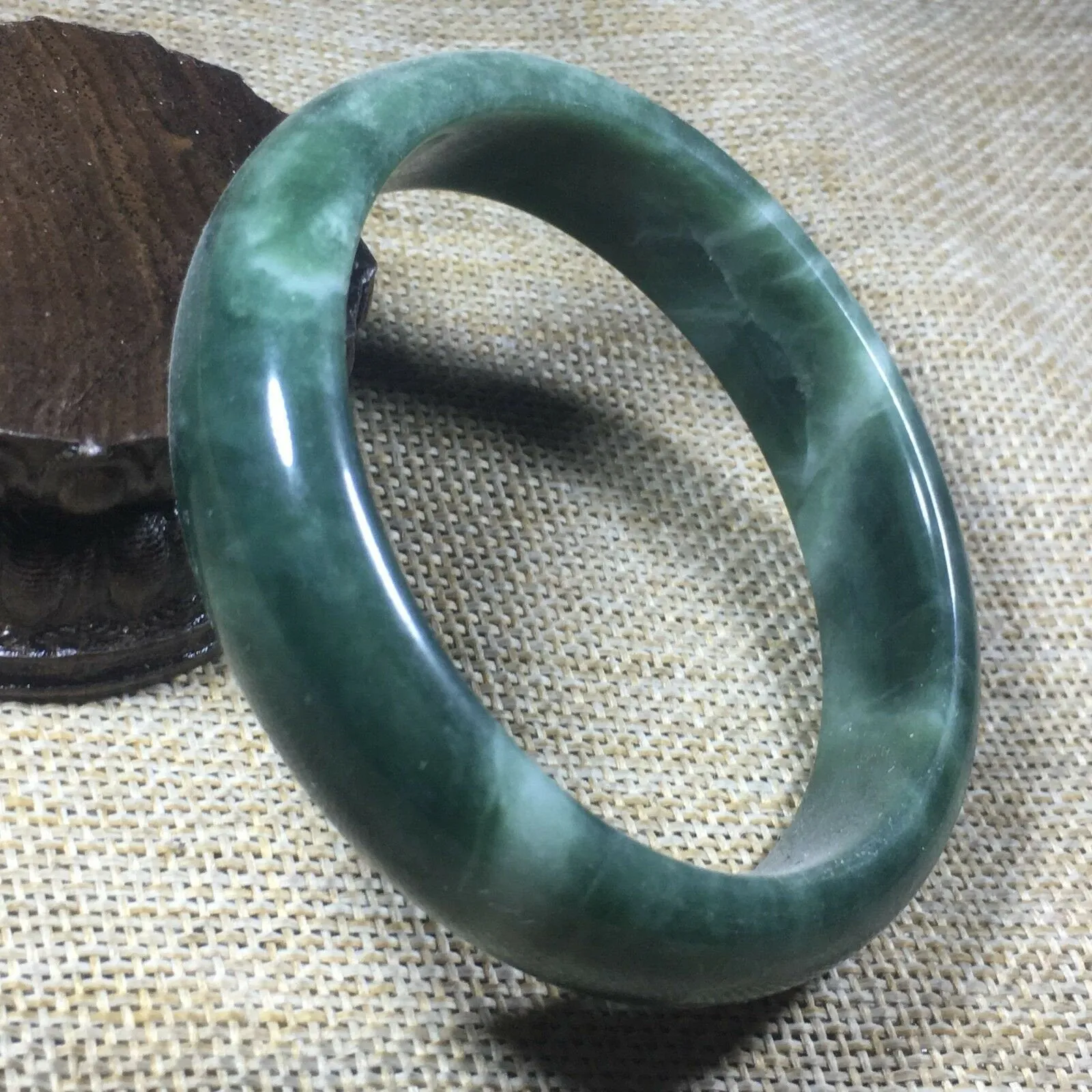 10% OFF- 58/59/60mm Certified Natural Oily Green Jadeite Emerald A*Jade HandCarved Bangle A151