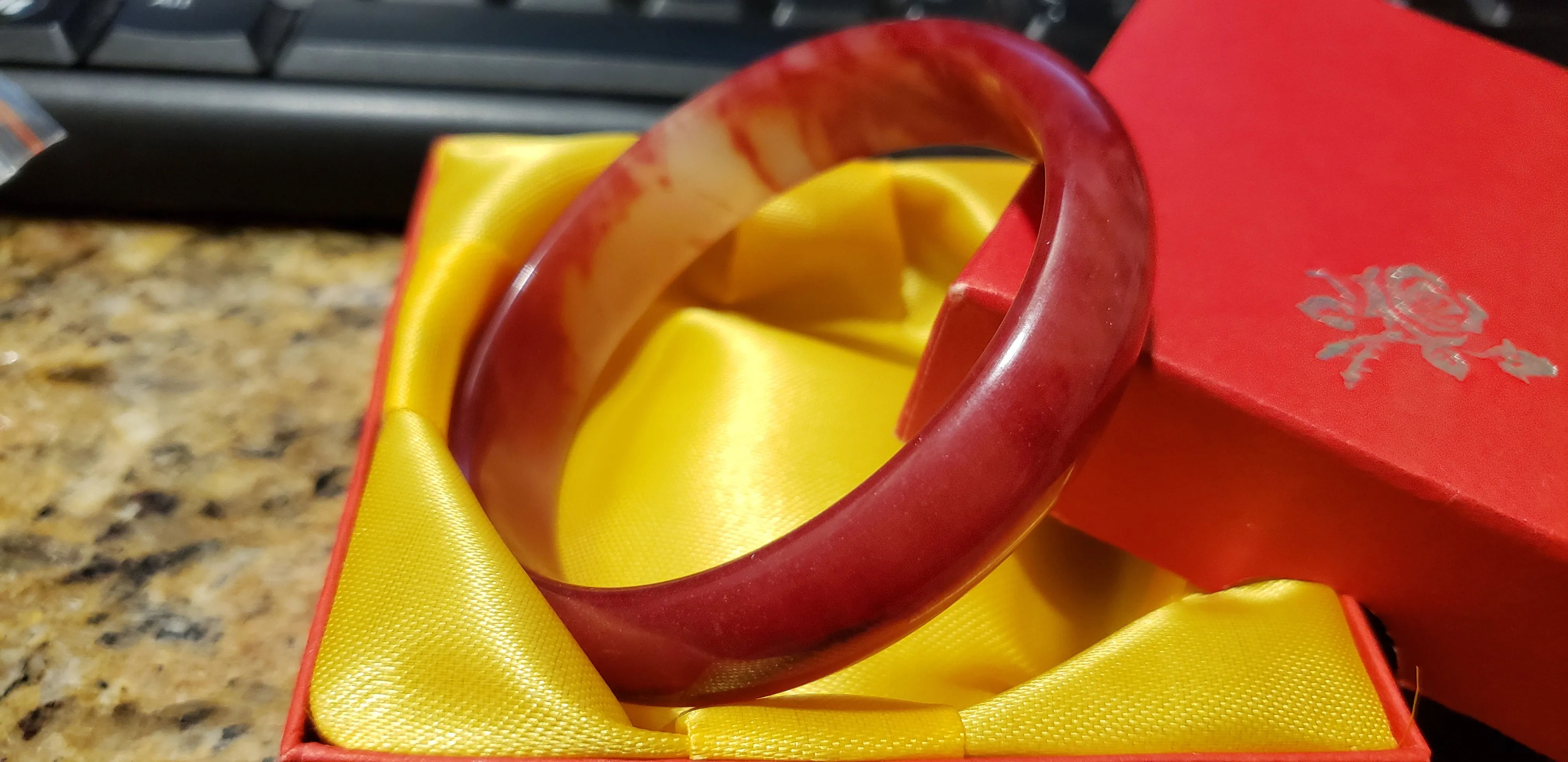 10% OFF- 58/59/60mm Certified Natural Red Emerald A*Jade Handcarved Bangle H522