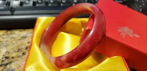 10% OFF- 58/59/60mm Certified Natural Red Emerald A*Jade Handcarved Bangle H522