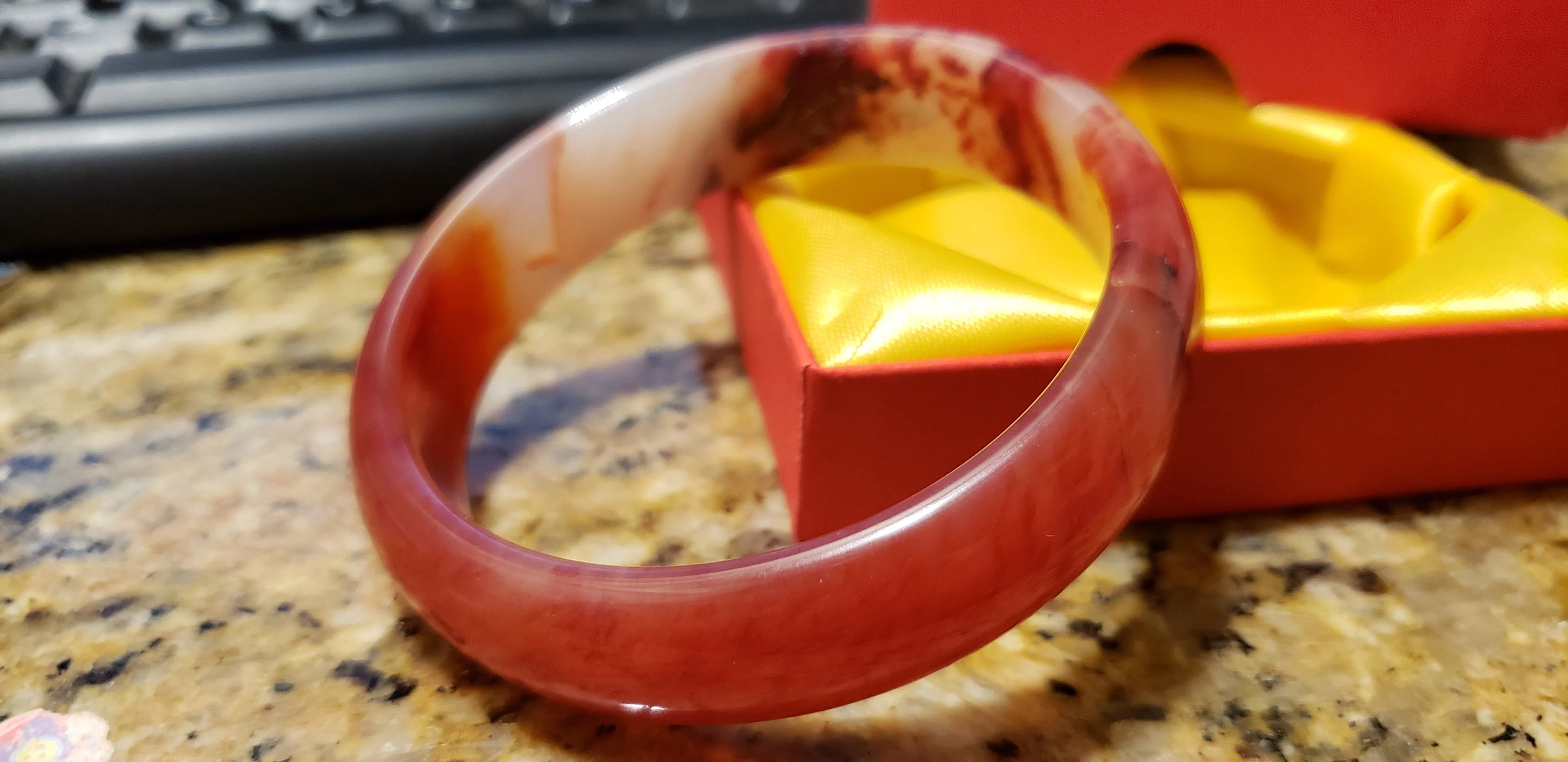 10% OFF- 58/59/60mm Certified Natural Red Emerald A*Jade Handcarved Bangle H523