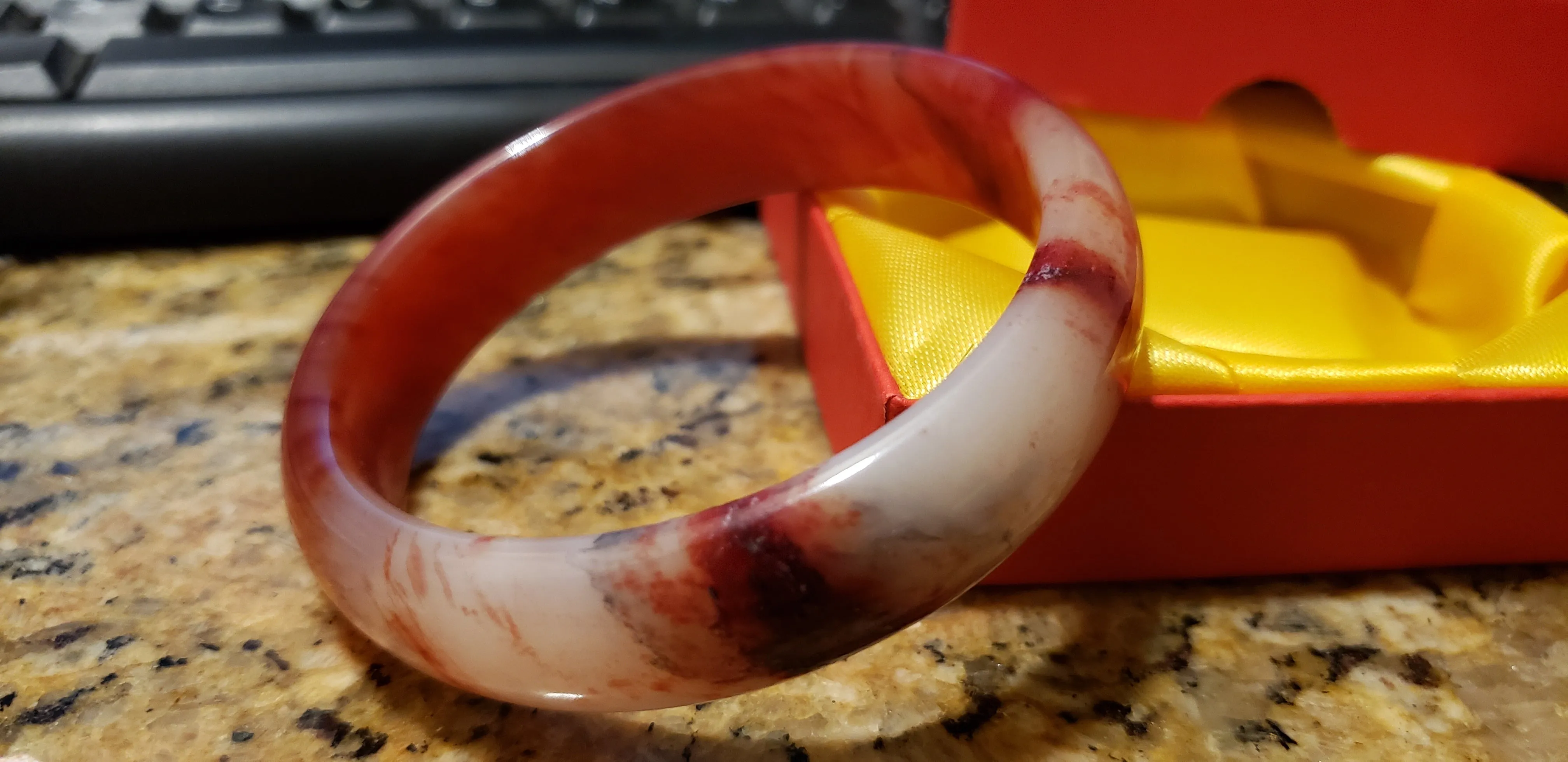 10% OFF- 58/59/60mm Certified Natural Red Emerald A*Jade Handcarved Bangle H523