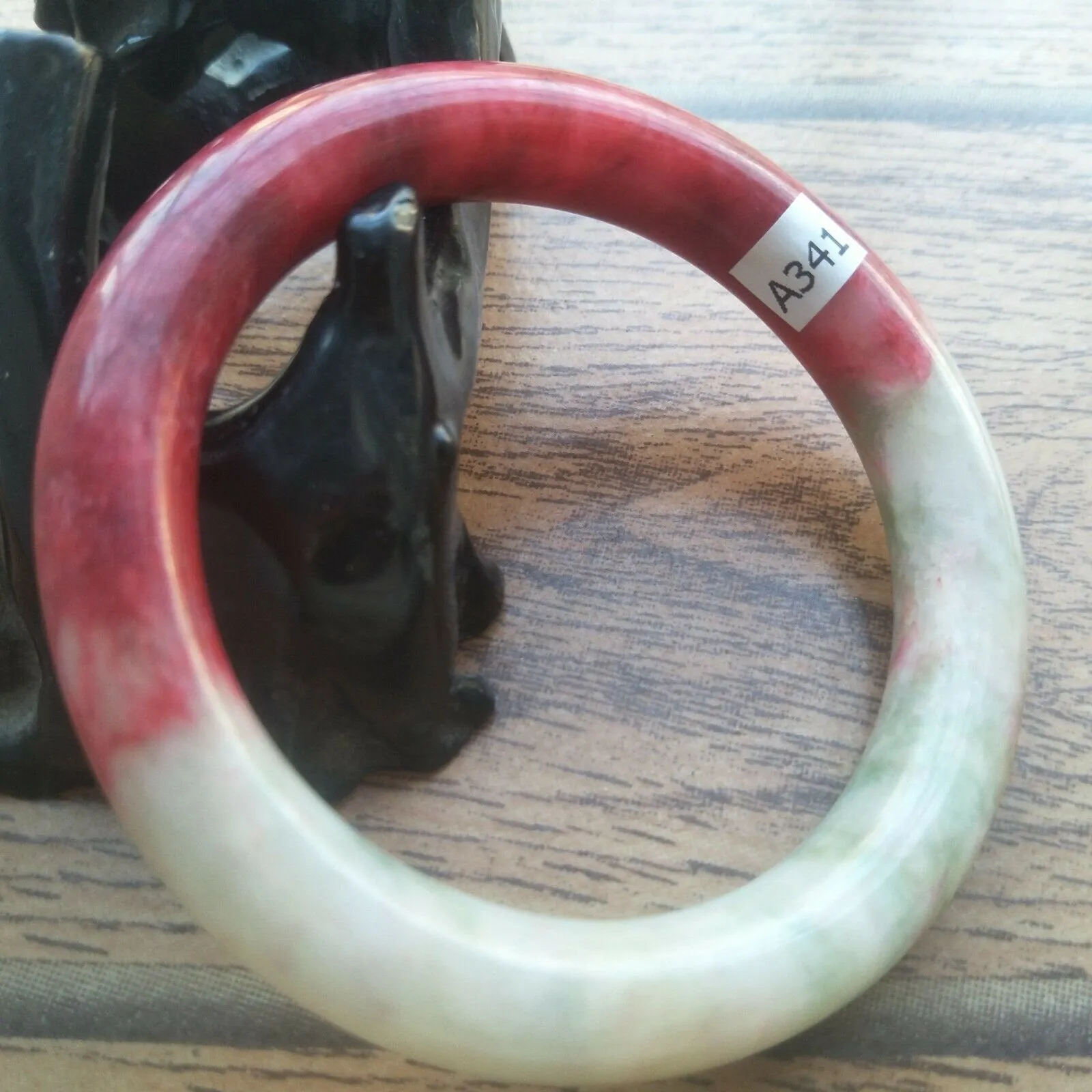 10% OFF- 58/59/60mm Certified Natural Red Jadeite Emerald A*Jade Handcarved Round Jade Bangle A341