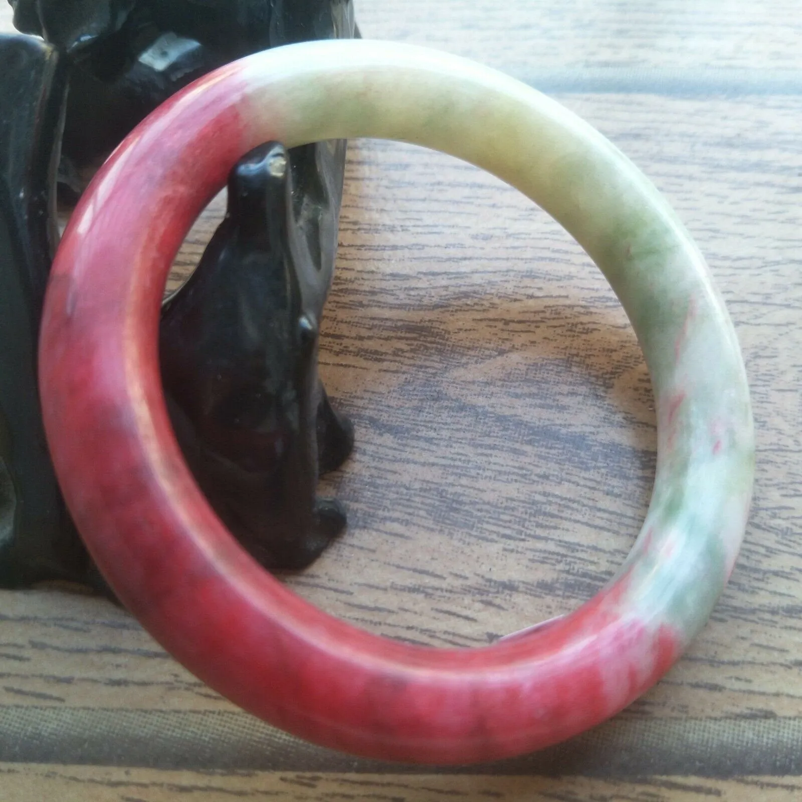 10% OFF- 58/59/60mm Certified Natural Red Jadeite Emerald A*Jade Handcarved Round Jade Bangle A341