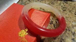 10% OFF- 58/59/60mm Certified Natural Red Xiu Emerald A*Jade HandCarved Bangle U137