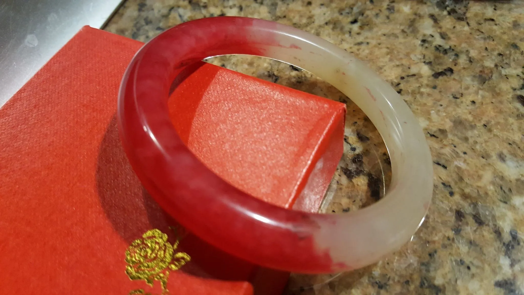 10% OFF- 58/59/60mm Certified Natural Red Xiu Emerald A*Jade HandCarved Bangle U137