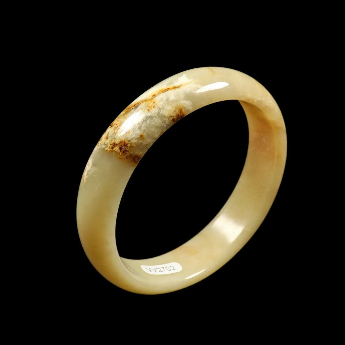 10% OFF- 58/59/60mm Certified Natural Yellow Brown Jadeite Emerald A*Jade HandCarved Bangle VV2702