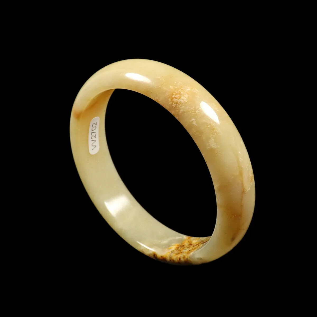 10% OFF- 58/59/60mm Certified Natural Yellow Brown Jadeite Emerald A*Jade HandCarved Bangle VV2702