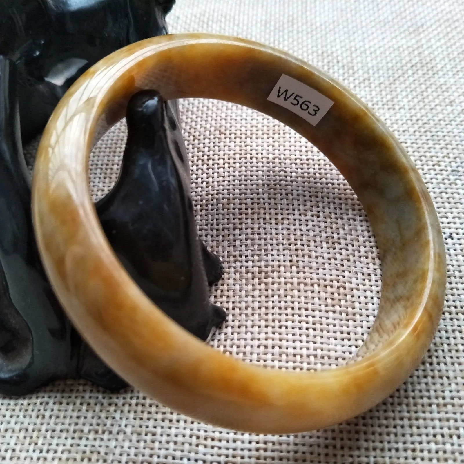 10% OFF- 58/59/60mm Certified Natural Yellow Red Jadeite Emerald A*Jade HandCarved Bangle W563