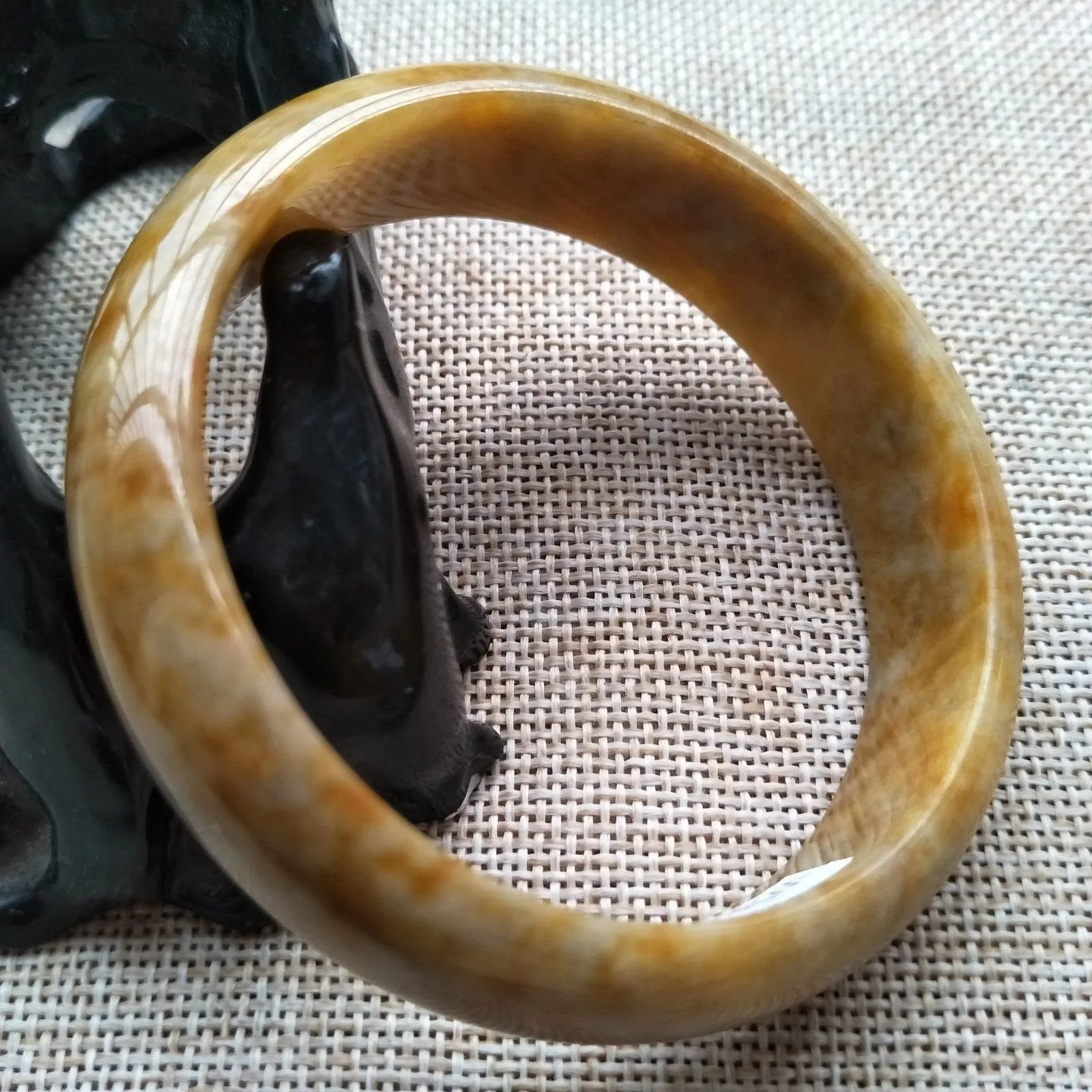 10% OFF- 58/59/60mm Certified Natural Yellow Red Jadeite Emerald A*Jade HandCarved Bangle W563
